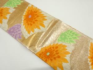 アンティーク　菊模様織り出し袋帯（材料）